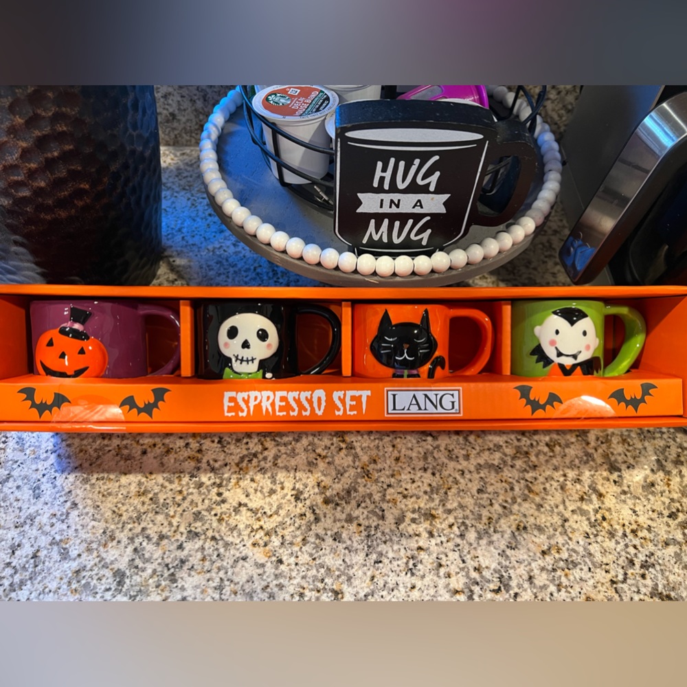 Set of 4 Halloween espresso set
